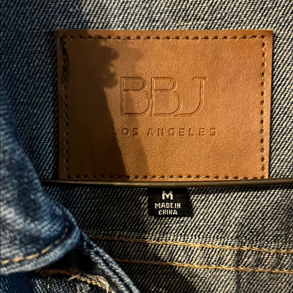 Distressed Denim and Leopard Print Jacket - Picture 2 of 3